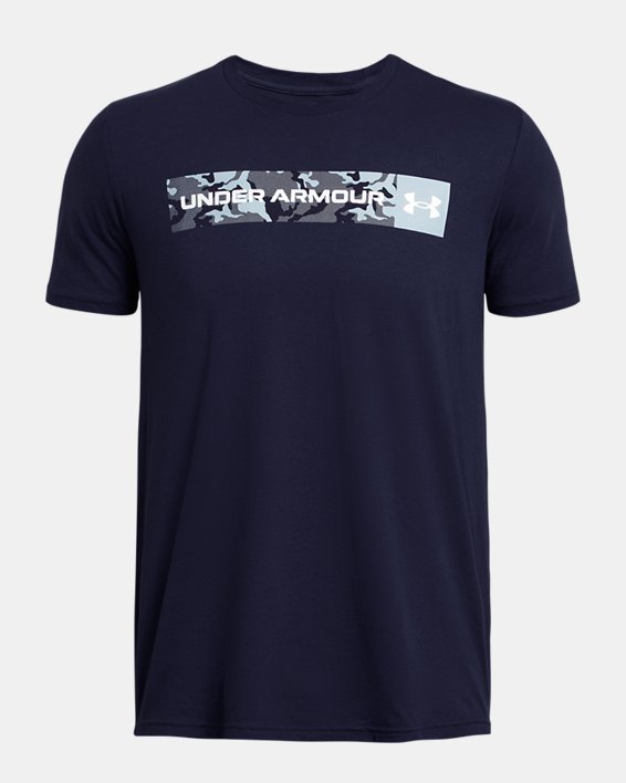 Camiseta de manga corta UA Camo Chest Stripe para hombre, Blue, pdpMainDesktop image number 2
